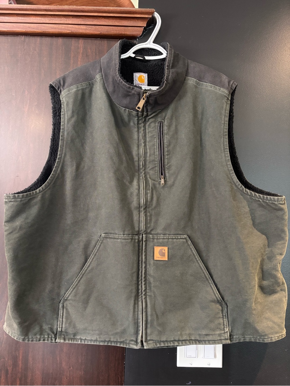 Carhartt Sandstone Sherpa-Lined Mock Neck Vest “Moss Green” V33-355 3X